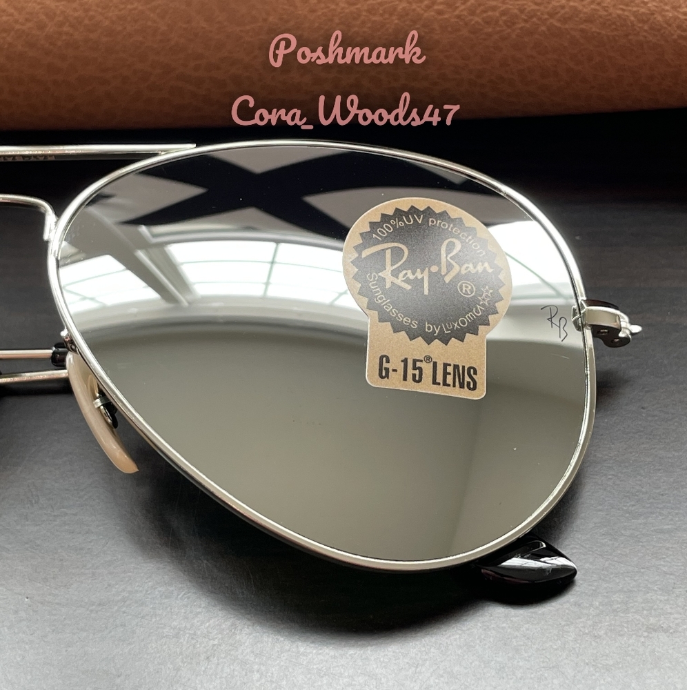 RayBan Aviator Silver Flash Lenses RB3025 Silver Frame 58 / 62 Unisex New - Picture 5 of 16